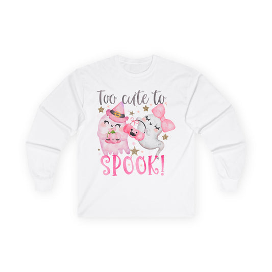 Too Cute To Spook Adult Long Sleeve Tee