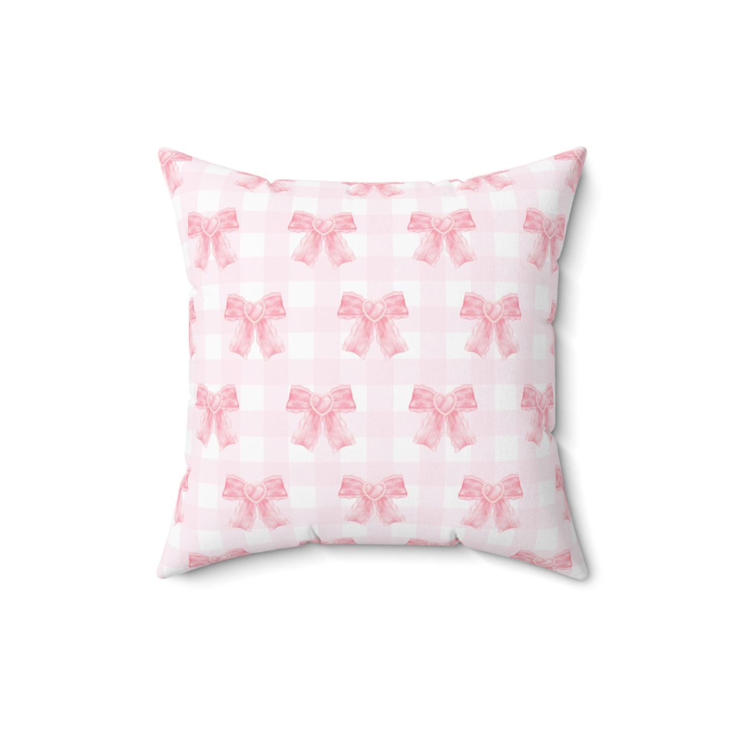 Coquette Pink Bow Square Pillow