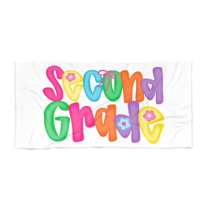 Colorful Second Grade Back to School Beach Towel