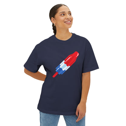 Rocket Popsicle 4th of July Unisex Oversized Boxy Tee