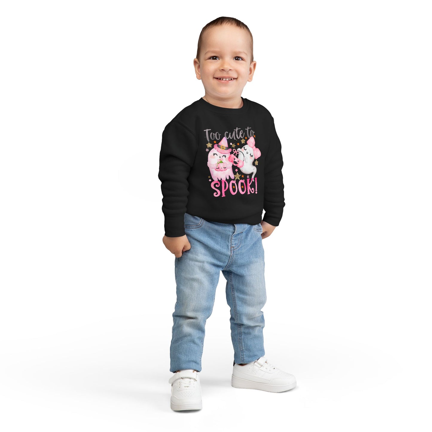 Too Cute to Spook Halloween Toddler Sweatshirt