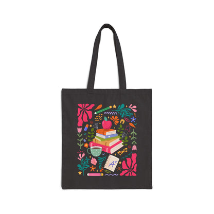Teacher Book Lover's Cotton Canvas Tote Bag