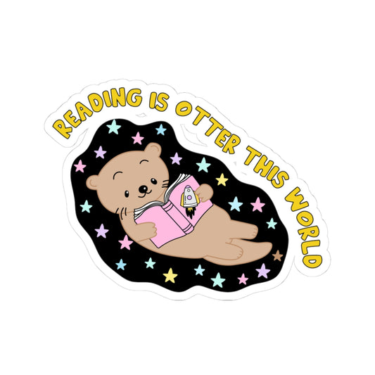 Adorable Avid Reader Otter Sticker