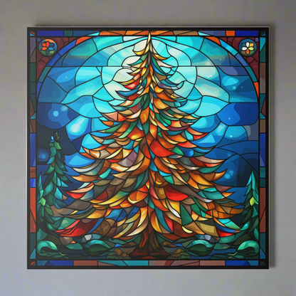 Stained Glass Christmas Canvas