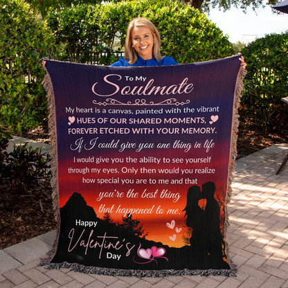 Valentine's Day Soulmate Woven Blanket