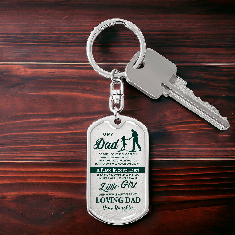 Dad Graphic Dog Tag Keychain