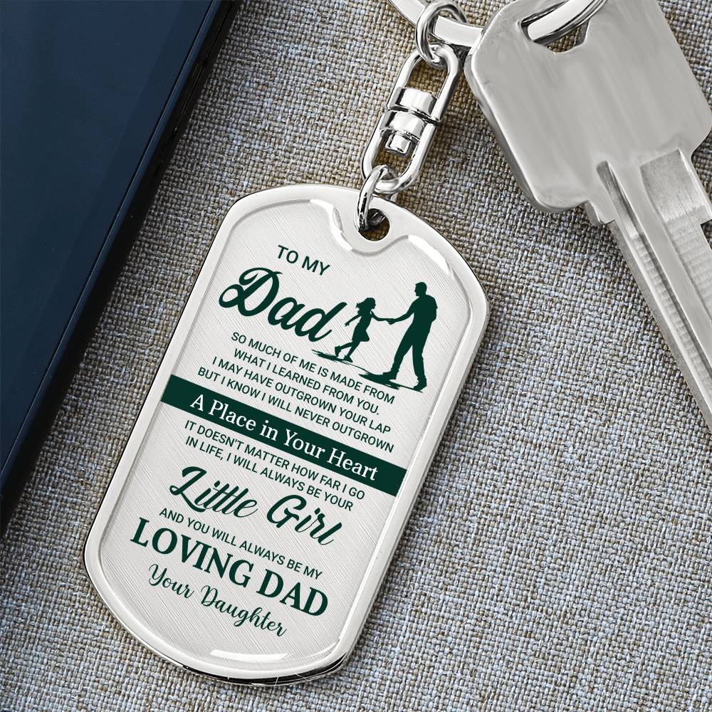 Dad Graphic Dog Tag Keychain