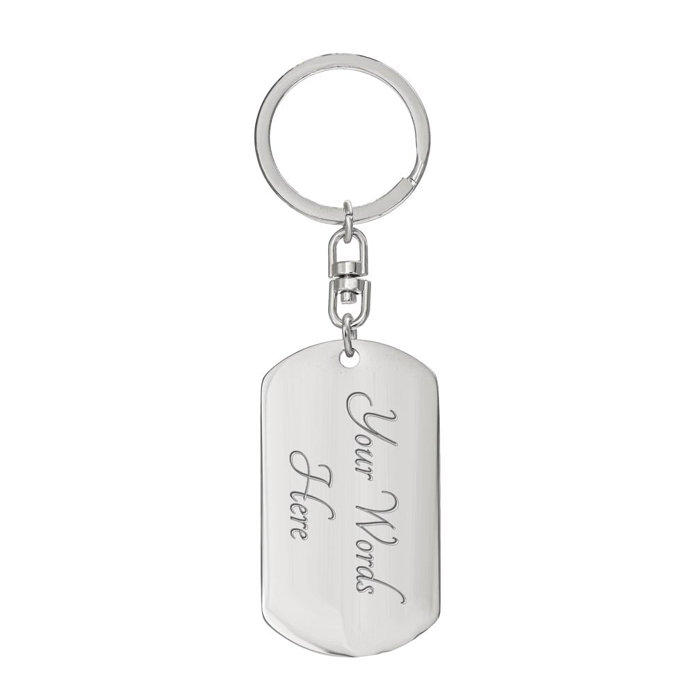 Dad Graphic Dog Tag Keychain