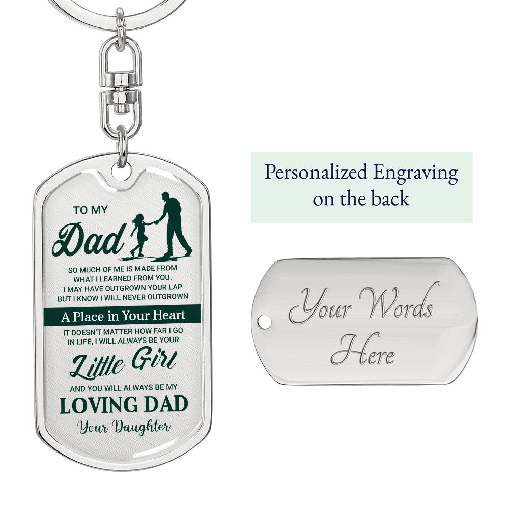 Dad Graphic Dog Tag Keychain