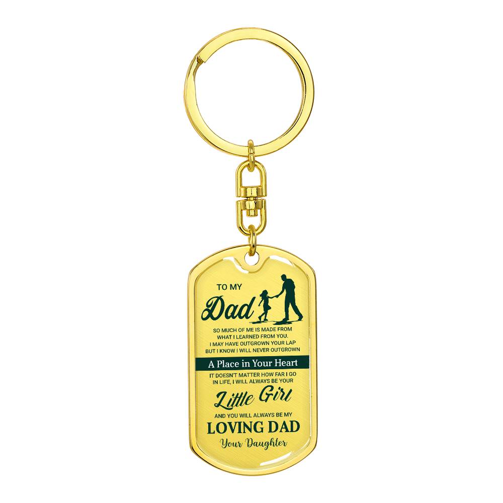 Dad Graphic Dog Tag Keychain