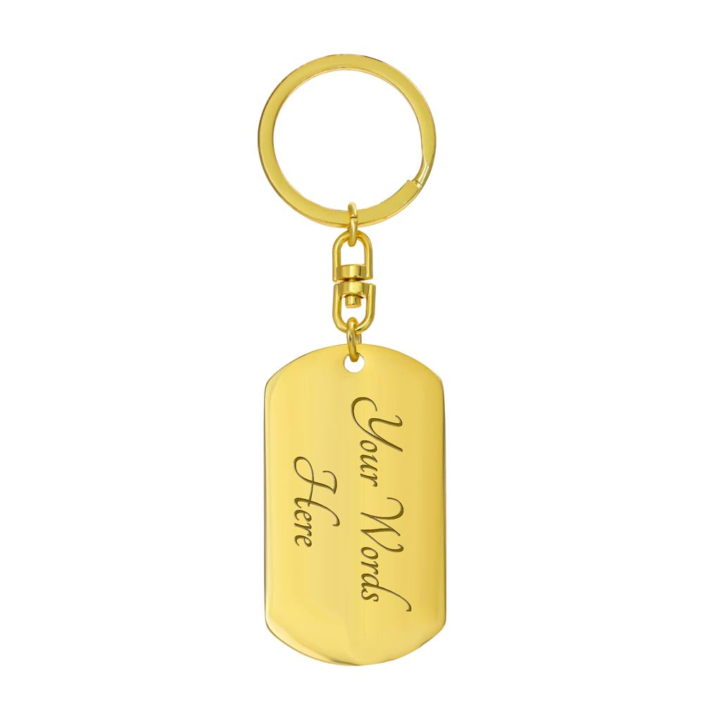 Dad Graphic Dog Tag Keychain