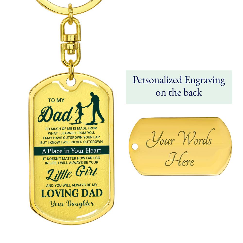 Dad Graphic Dog Tag Keychain