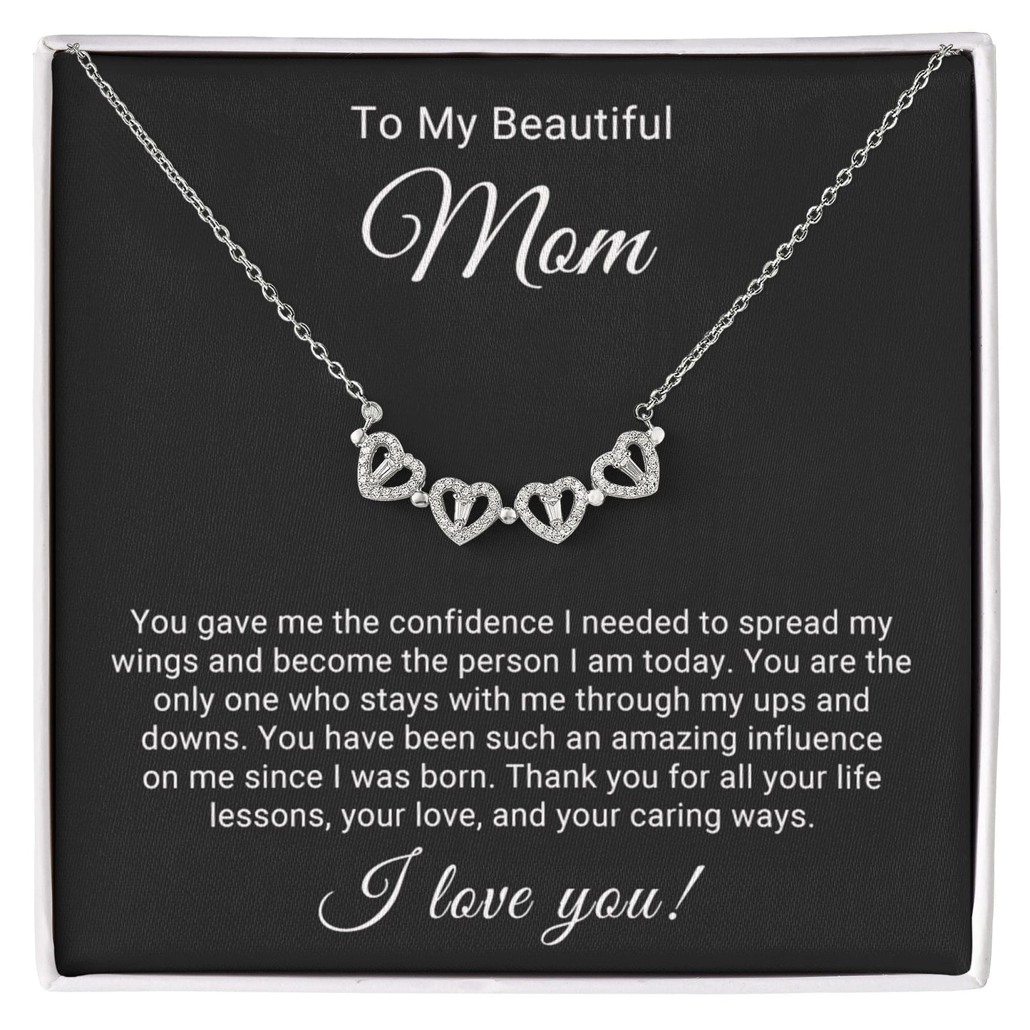 Mom Lucky Hearts Necklace