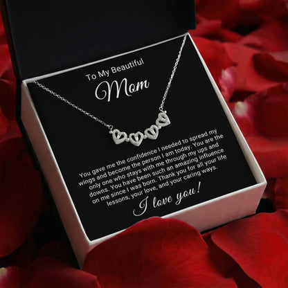Mom Lucky Hearts Necklace