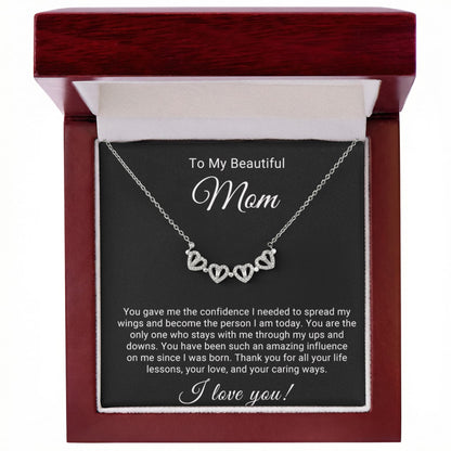 Mom Lucky Hearts Necklace