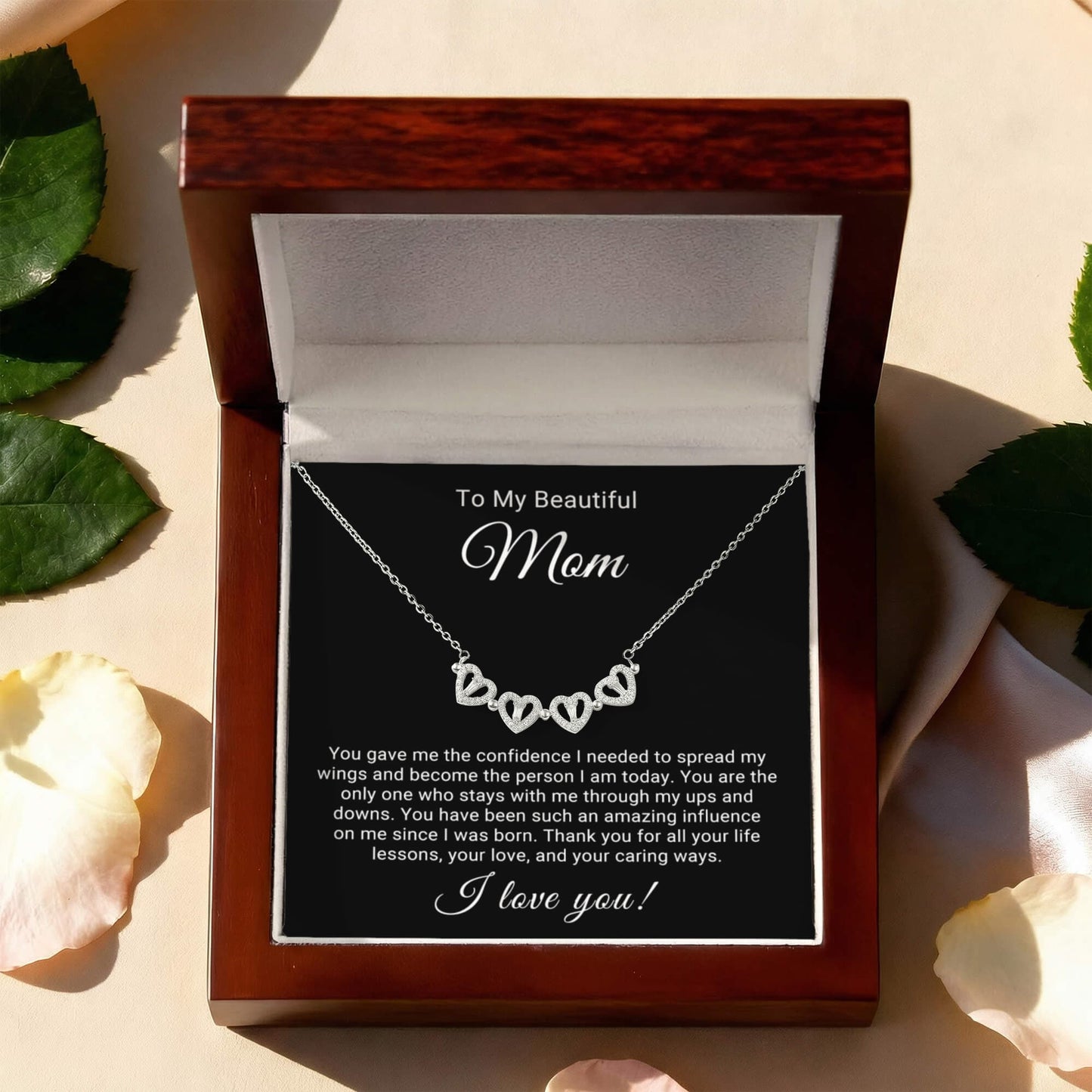 Mom Lucky Hearts Necklace