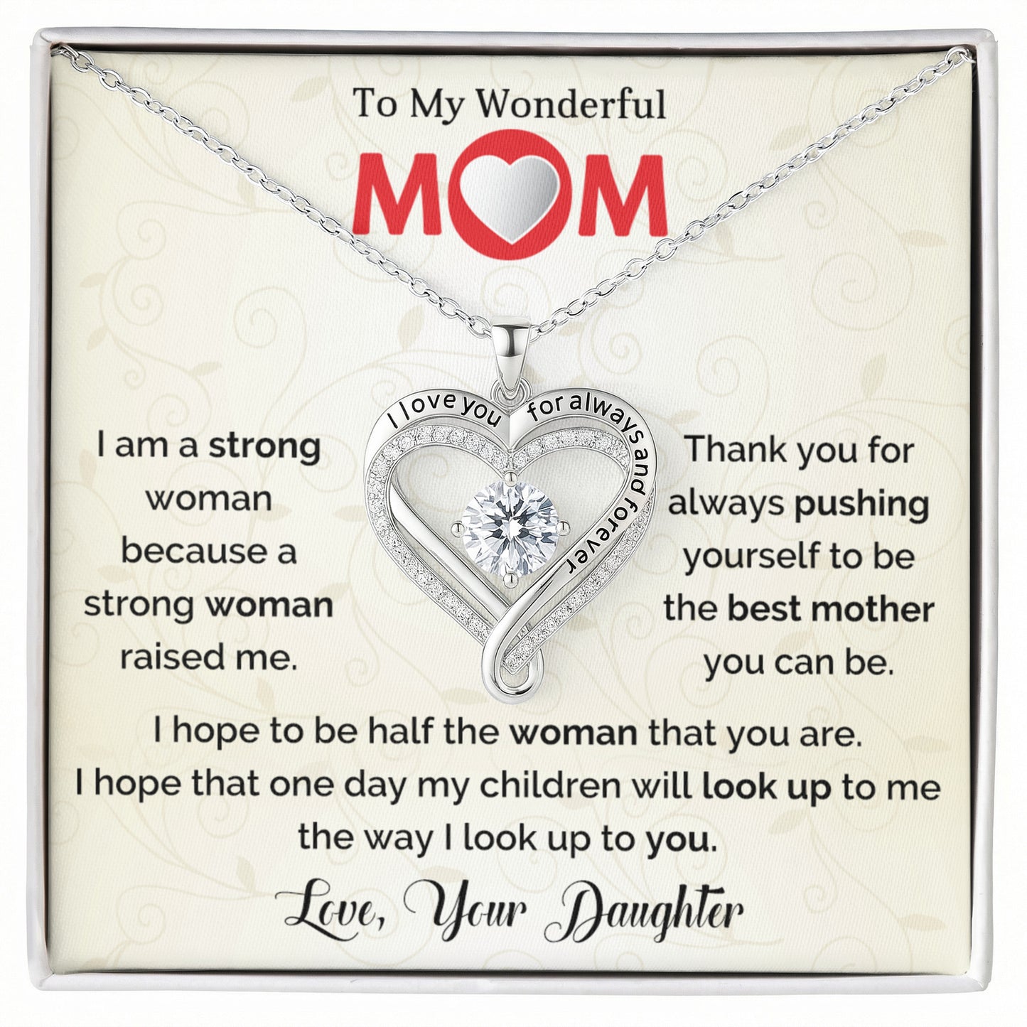 Wonderful Mom Love You Necklace from Daughter