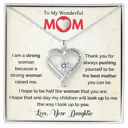 Wonderful Mom Love You Necklace from Daughter
