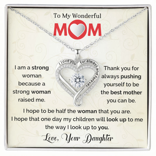Wonderful Mom Love You Necklace from Daughter