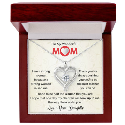 Wonderful Mom Love You Necklace from Daughter