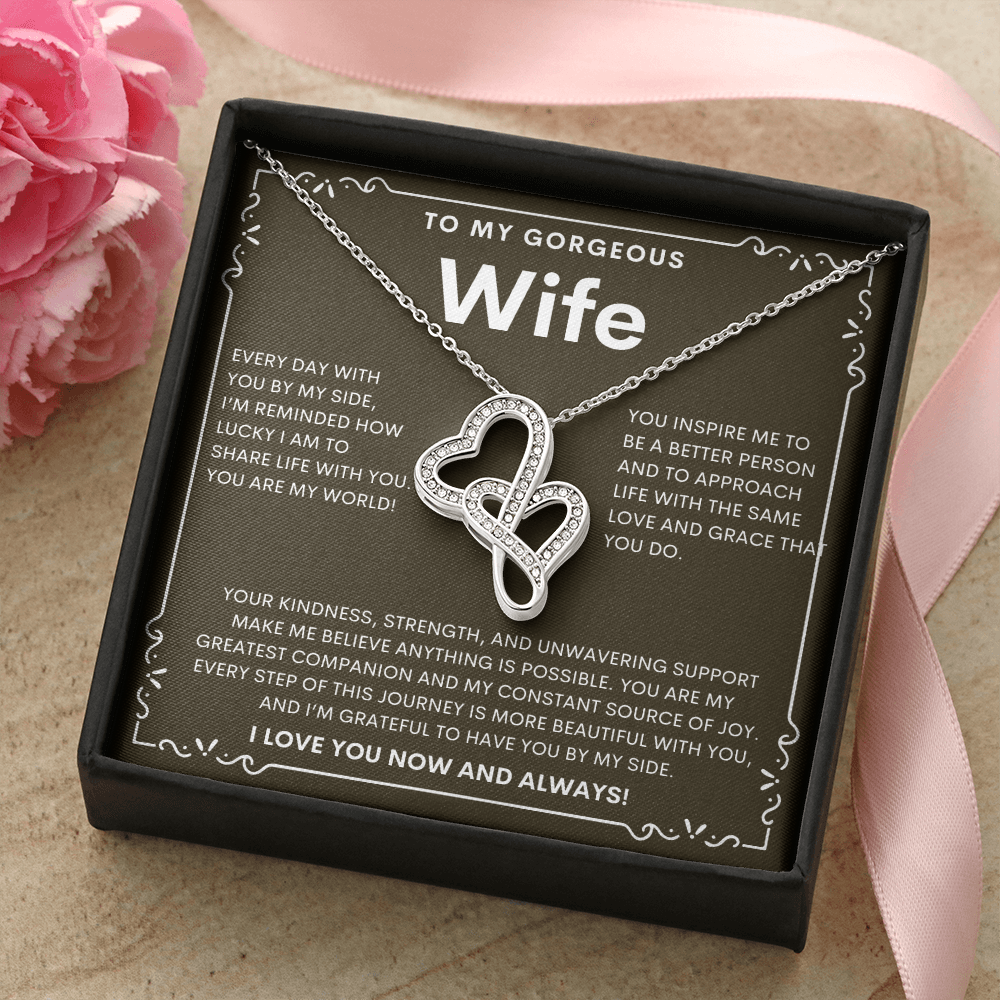 Gorgeous Wife Heart-to-Heart Pendant Necklace