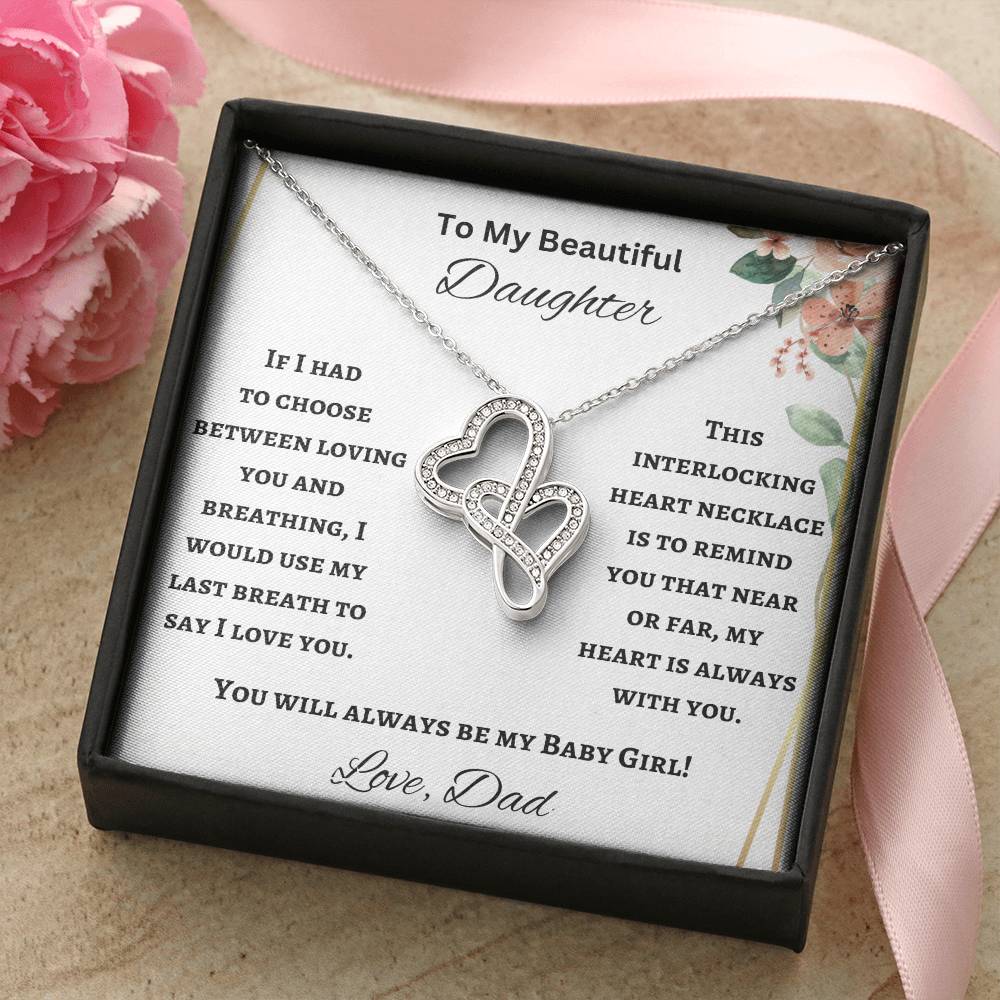 To My Daughter Heart to Heart Necklace