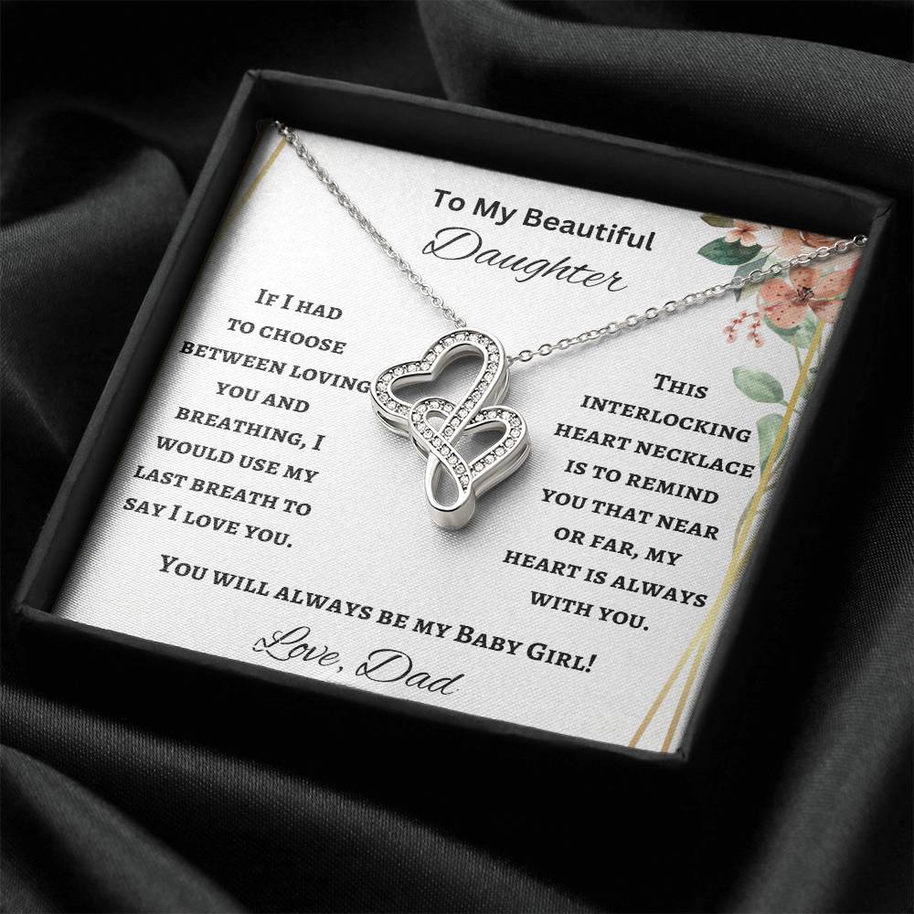 To My Daughter Heart to Heart Necklace