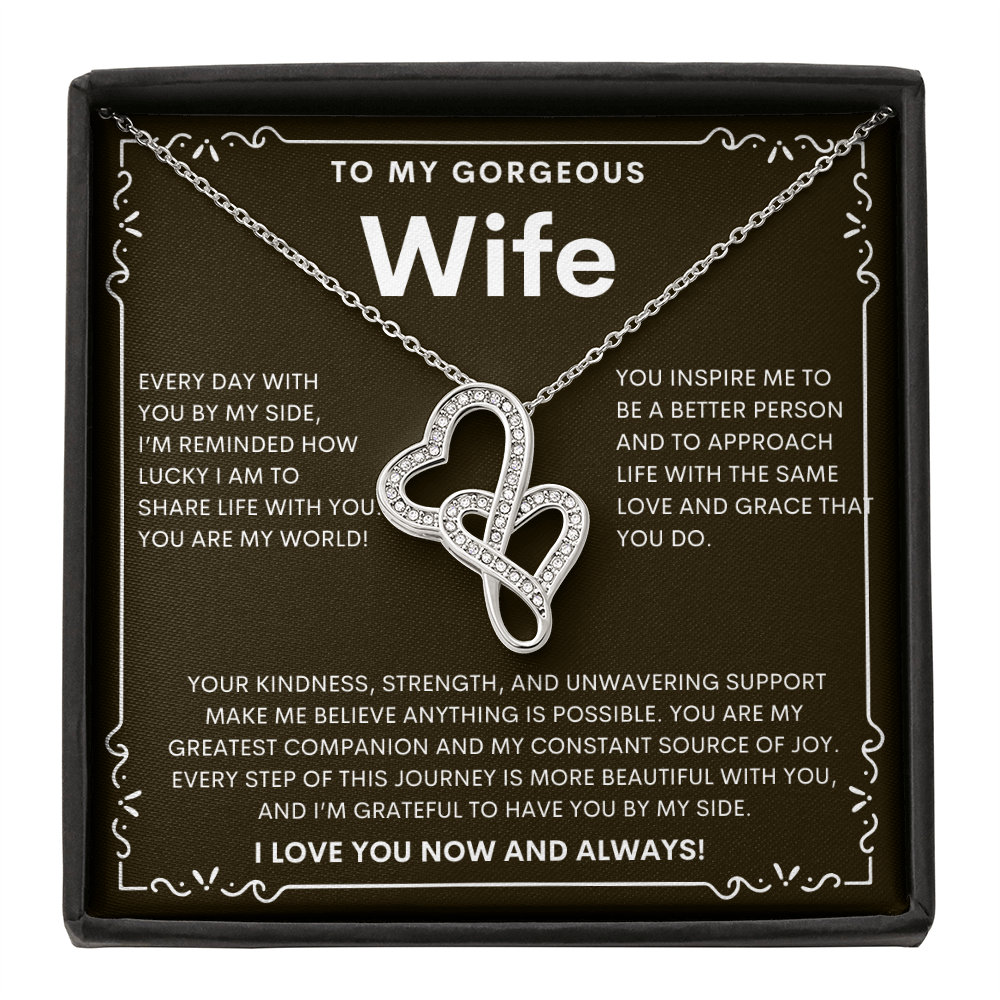 Gorgeous Wife Heart-to-Heart Pendant Necklace