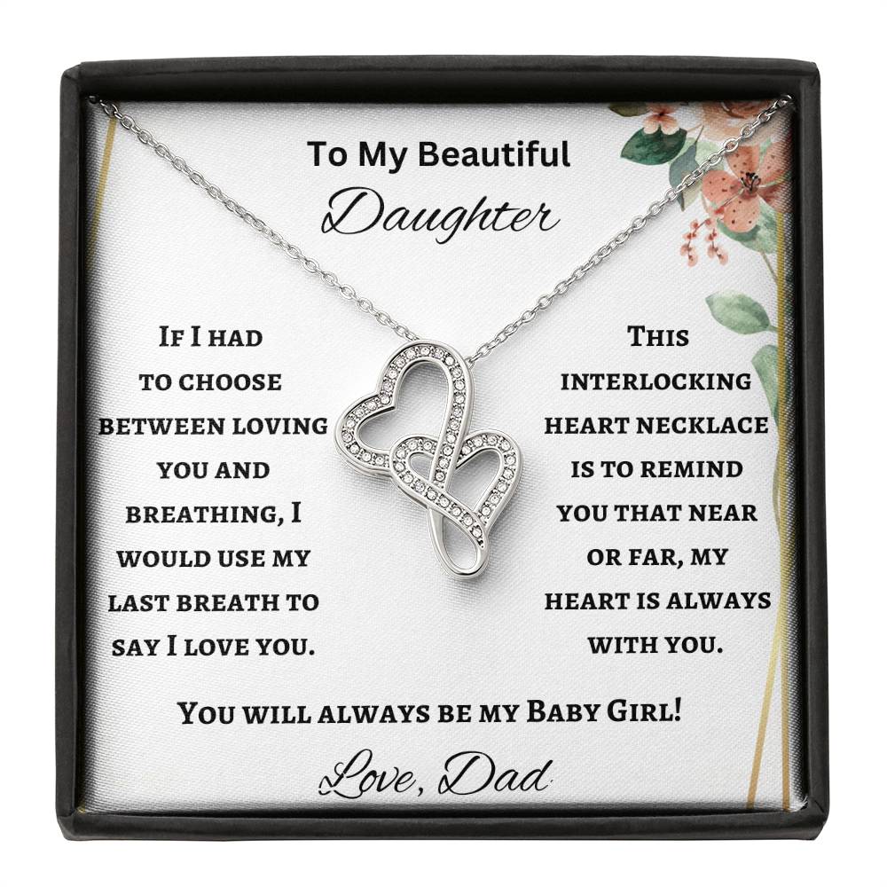 To My Daughter Heart to Heart Necklace