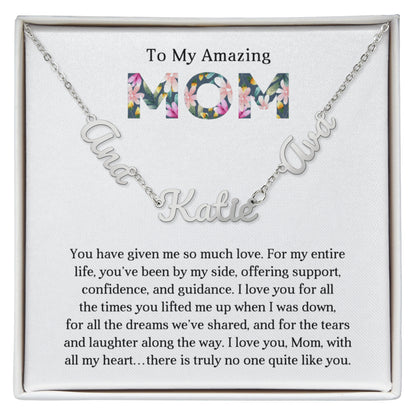 Personalized Script Charm Necklace for Mom