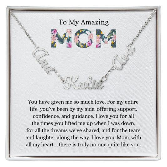 Personalized Script Charm Necklace for Mom