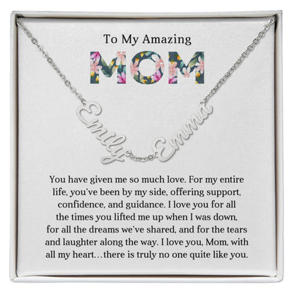 Personalized Script Charm Necklace for Mom