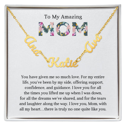 Personalized Script Charm Necklace for Mom