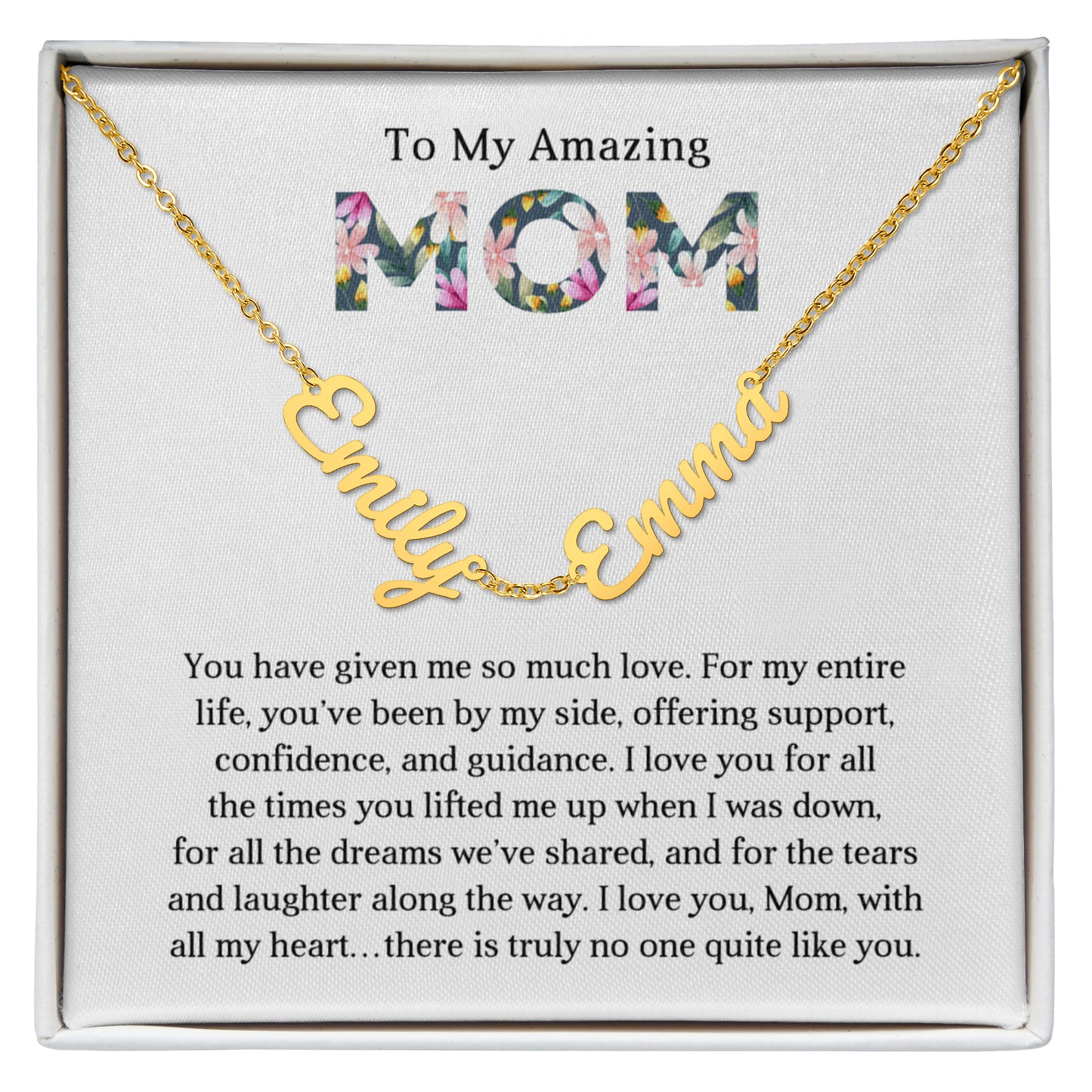Personalized Script Charm Necklace for Mom
