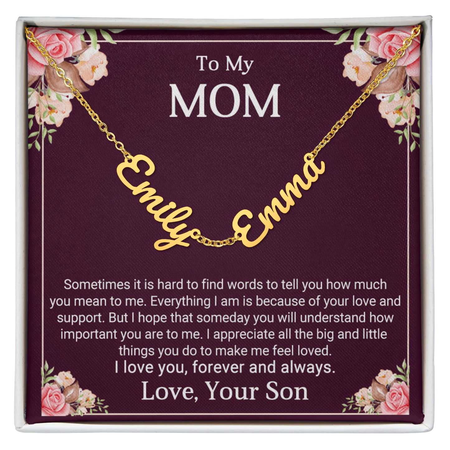 To Mom Personalized Name Necklace from Son
