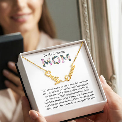 Personalized Script Charm Necklace for Mom