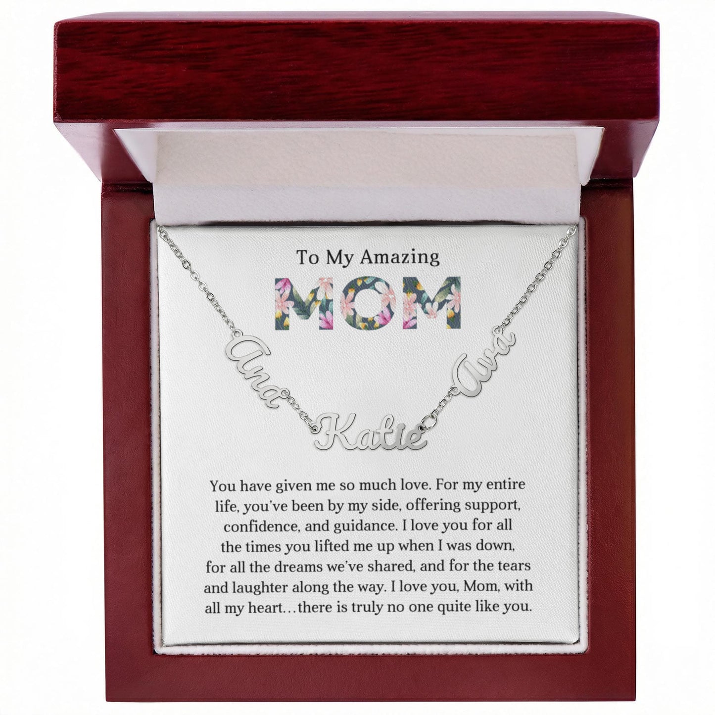 Personalized Script Charm Necklace for Mom