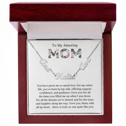 Personalized Script Charm Necklace for Mom