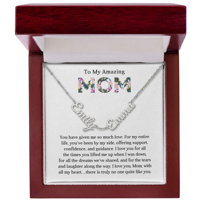 Personalized Script Charm Necklace for Mom