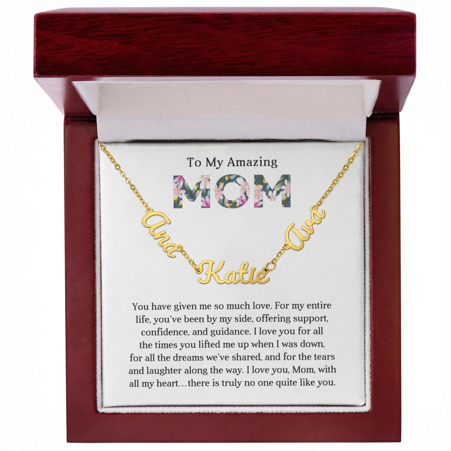 Personalized Script Charm Necklace for Mom