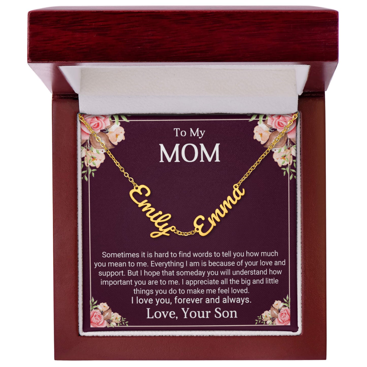 To Mom Personalized Name Necklace from Son
