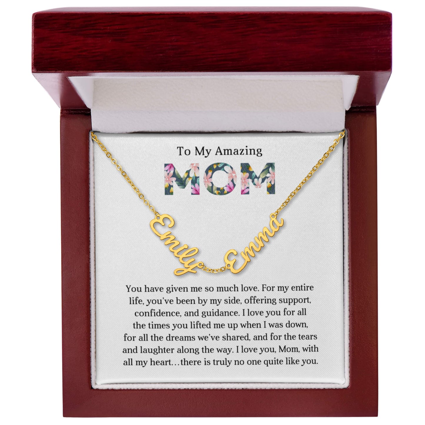 Personalized Script Charm Necklace for Mom