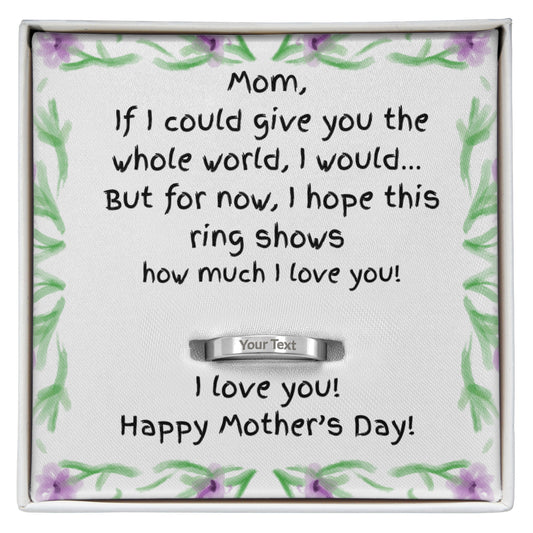 Mother's Day Engraved Ring from Child