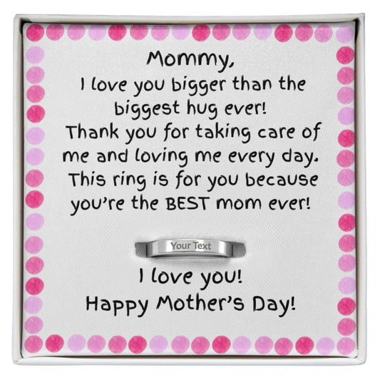 Personalized Engraved Mommy Ring for Mother's Day
