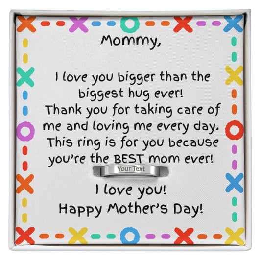 Mommy Engraved Women's Ring for Mother's Day
