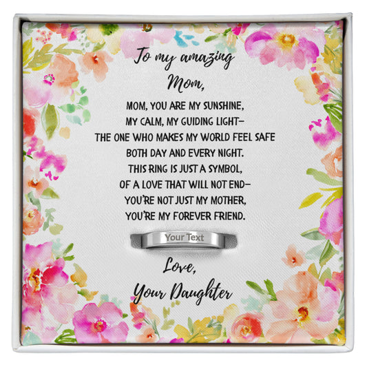 Mom Engraved Women's Ring from Daughter