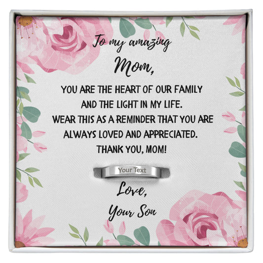 Engraved Mom Ring from your Son