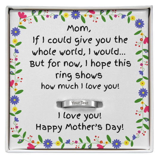 Special Engraved Mom Ring for Mother's Day