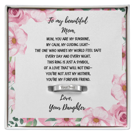 Personalized Engraved Women's Ring for Mom from Daughter