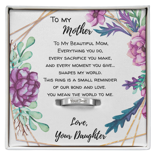 Engraved Mother Daughter Bond Ring